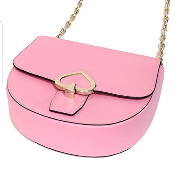 Kate Spade Medium Chain Saddle Bag Pink NWT - Picture 2 of 14